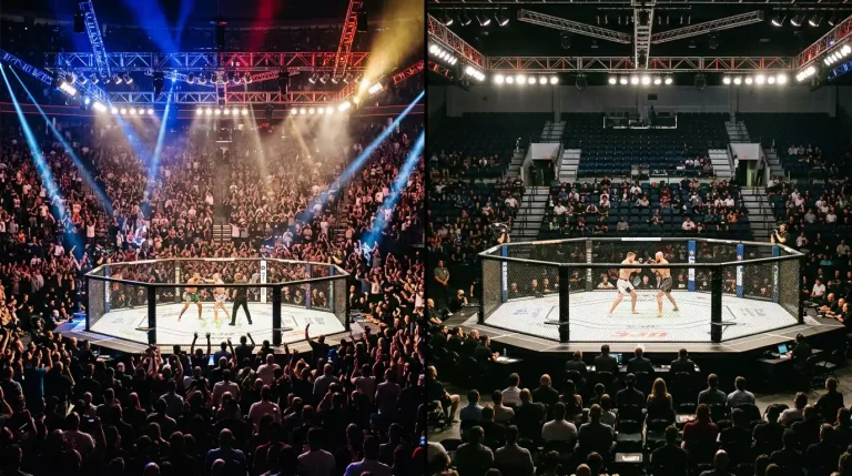 Cartaz de evento UFC com diferenciação entre PPV e Fight Night