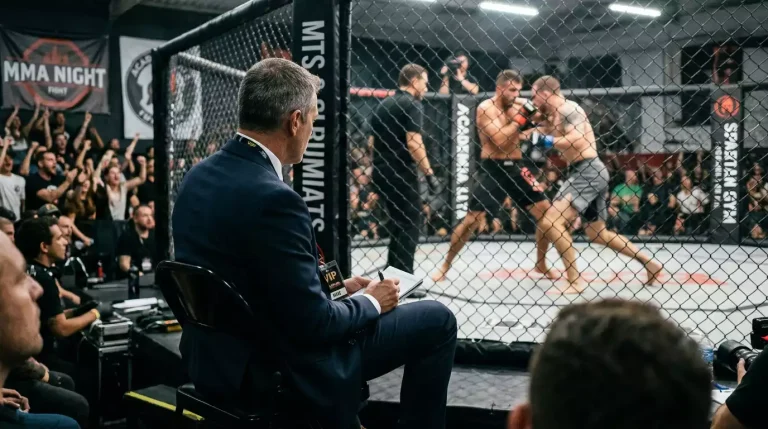 Dana White a observar combate no Contender Series